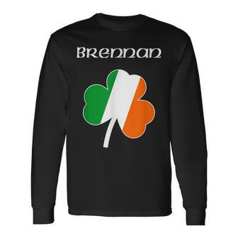 Brennan Reunion Irish Name Ireland Shamrock Long Sleeve T-Shirt - Seseable