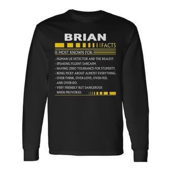 Brian Name Brian Facts V2 Long Sleeve T-Shirt - Seseable