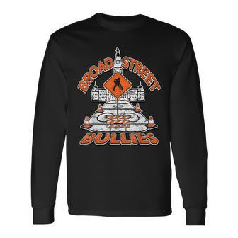 Broad Street Bullies Philadelphia Orange And Black Hockey Long Sleeve T-Shirt T-Shirt | Mazezy