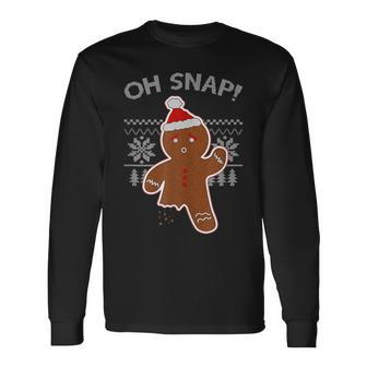 Brooklyn Surf Christmas Gingerbread Man Men Women Long Sleeve T-shirt Graphic Print Unisex - Seseable