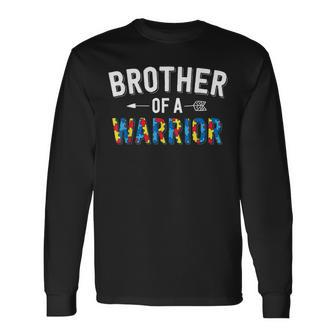 Brother Of A Warrior Bro World Autism Awareness Day Long Sleeve T-Shirt T-Shirt | Mazezy