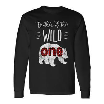 Brother Of The Wild One Bear Lumberjack 1St Birthday Long Sleeve T-Shirt - Seseable