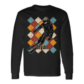 Bryan Skipiste Vintage Skifahrer Name Langarmshirts - Seseable