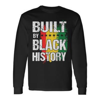 Built By Black History Month Bhm Black Afro African Pride Long Sleeve T-Shirt - Seseable
