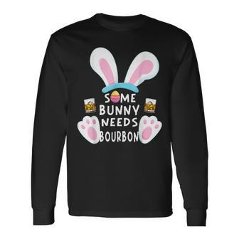 Some Bunny Needs Bourbon Wine Rabbit Easter Day Long Sleeve T-Shirt T-Shirt | Mazezy