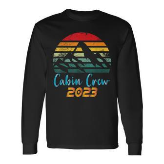 Cabin Crew 2023 Cabin Group Vacation Mountain Friends Trip Long Sleeve T-Shirt T-Shirt | Mazezy