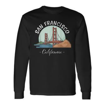 California San Francisco Golden Gate Bridge Souvenir Long Sleeve T-Shirt T-Shirt | Mazezy AU