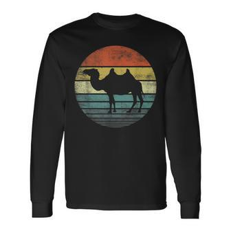 Camel Lover Retro Vintage Zoo Animal Silhouette Long Sleeve T-Shirt - Seseable