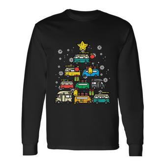 Camping Car Christmas Tree Xmas Pajamas Pjs Long Sleeve T-Shirt - Monsterry CA