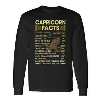 Capricorn Facts Zodiac Capricorn Birthday Long Sleeve T-Shirt T-Shirt | Mazezy