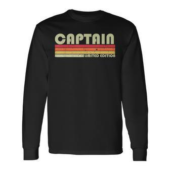 Captain Job Title Profession Birthday Worker Idea Long Sleeve T-Shirt - Seseable