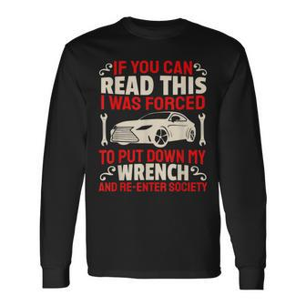 Car Mechanic Wrench - Car Automobile Guy Auto Mechanic Men Women Long Sleeve T-shirt Graphic Print Unisex - Seseable