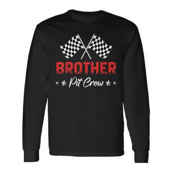 Car Racing Birthday Party Matching Brother Pit Crew Long Sleeve T-Shirt T-Shirt | Mazezy