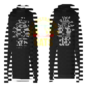 Cat Theme For Cats Lover Easily Distracted By Cats Long Sleeve T-Shirt - Seseable