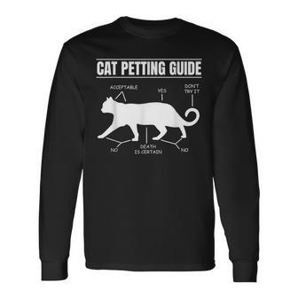 Cat Petting Guide Kitten Lover Feline Pet Owner Long Sleeve T-Shirt T-Shirt | Mazezy