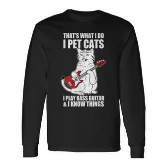 Cat Playing Guitar Kitten Lover Pet Rocker Musician Long Sleeve T-Shirt T-Shirt | Mazezy