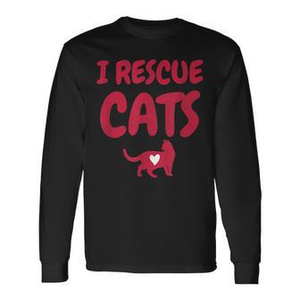 Cat Rescuer Design I Rescue Cats Animal Foster Carer Gift Men Women Long Sleeve T-shirt Graphic Print Unisex - Seseable