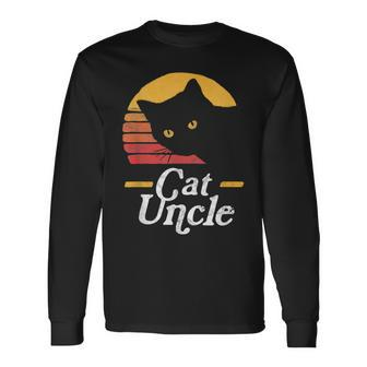 Cat Uncle Vintage 80S Style Cat Retro Distressed Long Sleeve T-Shirt - Seseable