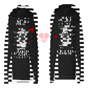 My Cat Is My Valentine Kitten Lover Heart Valentines Day Men Women Long Sleeve T-Shirt T-shirt Graphic Print - Thegiftio