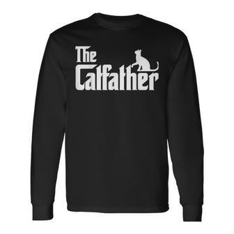 The Catfather Cat Dad Father Lover Long Sleeve T-Shirt T-Shirt | Mazezy