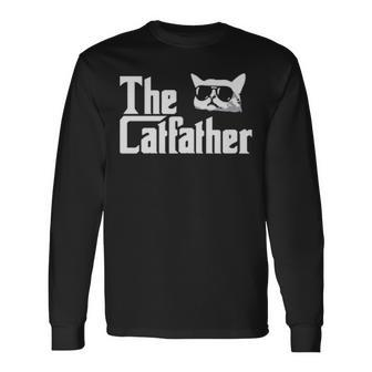 The Catfather Cat Dad Long Sleeve T-Shirt T-Shirt | Mazezy