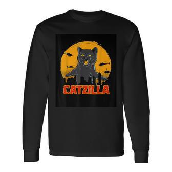 Catzilla Cat Lover Kitten Kitty Long Sleeve T-Shirt T-Shirt | Mazezy