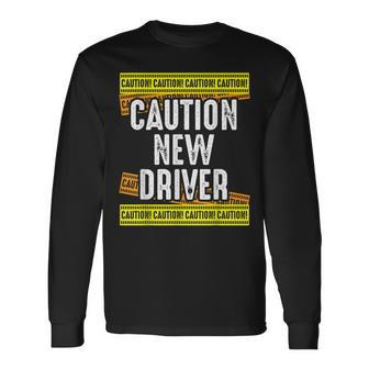 Caution New Driver - Driving Licence Celebration Men Women Long Sleeve T-shirt Graphic Print Unisex - Seseable