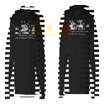 Celebrate Diversity Cute Bunnies Pet Rabbit Lover Long Sleeve T-Shirt | Mazezy