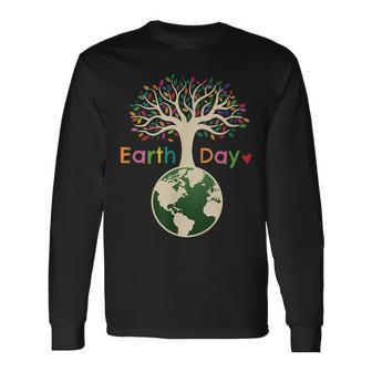 Celebrate Earth Day Colorful Tree Earth Day Long Sleeve T-Shirt T-Shirt | Mazezy