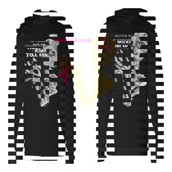 Check Your Boobs Skeleton Hand Breast Cancer Awareness Long Sleeve T-Shirt T-Shirt | Mazezy