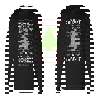 Chemistree O Chemistree Christmas Tree Santa Atom Men Women Long Sleeve T-Shirt T-shirt Graphic Print - Thegiftio