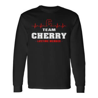 Cherry Surname Family Name Team Cherry Lifetime Member Men Women Long Sleeve T-shirt Graphic Print Unisex - Seseable