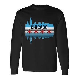 Chicago Skyline V2 Long Sleeve T-Shirt - Monsterry AU