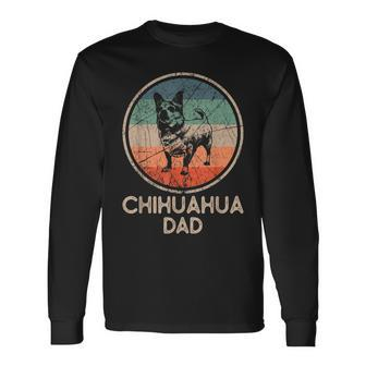 Chihuahua Dog Vintage Chihuahua Dad Long Sleeve T-Shirt - Seseable