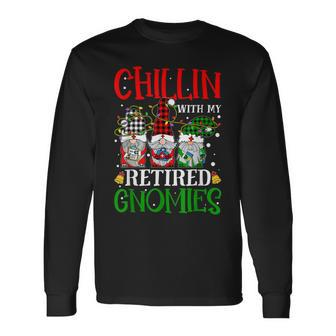 Chillin With My Retired Gnomies Nurse Christmas Xmas Nursing Men Women Long Sleeve T-shirt Graphic Print Unisex - Seseable