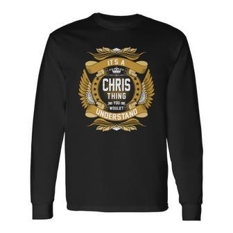 Chris Name Chris Name Crest V2 Long Sleeve T-Shirt - Seseable