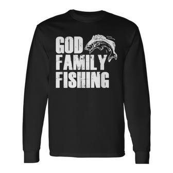 Christian Fisherman God Fishing Men Dad Vintage Long Sleeve T-Shirt - Seseable