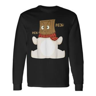 Christmas Cat Funny Fake Cat Meow Christmas Xmas Polar Bear Men Women Long Sleeve T-shirt Graphic Print Unisex - Seseable