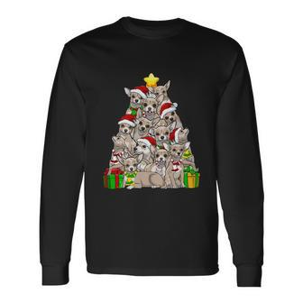 Christmas Chihuahua Pajama Shirt Tree Dog Dad Mom Xmas Long Sleeve T-Shirt - Monsterry UK