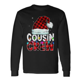 Christmas Cousin Crew Buffalo Red Plaid Pajamas Family Xmas V2 Men Women Long Sleeve T-shirt Graphic Print Unisex - Seseable