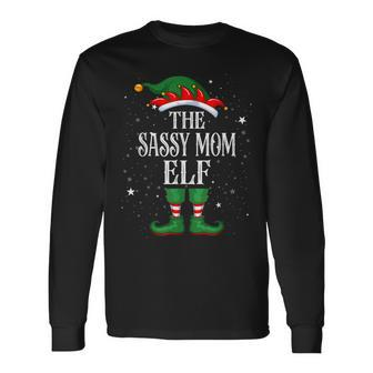 Christmas Elf Matching Family Group Funny The Sassy Mom Elf Men Women Long Sleeve T-shirt Graphic Print Unisex - Seseable