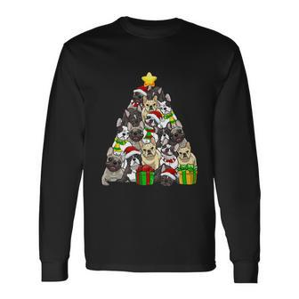 Christmas French Bulldog Pajama Shirt Tree Dog Xmas Long Sleeve T-Shirt - Monsterry CA