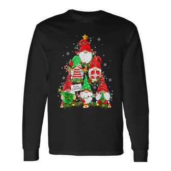 Christmas Gnome Funny Family Pajamas Gnome Tree Xmas V2 Men Women Long Sleeve T-shirt Graphic Print Unisex - Seseable