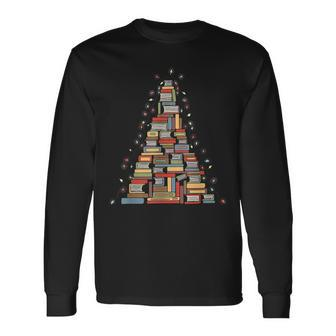 Christmas Library Tree Librarian Book Lover V4 Men Women Long Sleeve T-Shirt T-shirt Graphic Print - Thegiftio UK