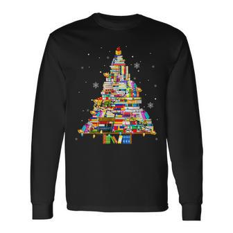 Christmas Library Tree Lights For Librarian And Book Lover V6 Men Women Long Sleeve T-Shirt T-shirt Graphic Print - Thegiftio UK