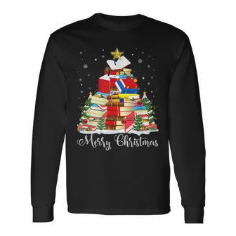 Christmas Library Tree Xmas Librarian And Book Lover V3 Men Women Long Sleeve T-Shirt T-shirt Graphic Print - Thegiftio UK