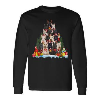 Christmas Pajama Scottish Terrier Xmas Tree Gifts Dog Lovers Men Women Long Sleeve T-shirt Graphic Print Unisex - Seseable