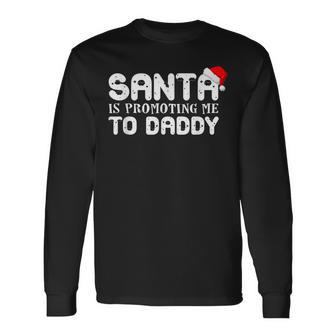 Christmas Pregnancy Announcement Santa Daddy Dad Men Women Long Sleeve T-shirt Graphic Print Unisex - Seseable