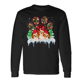 Christmas Santa Paws Dog Paws Beagle Dog Lover In Xmas Men Women Long Sleeve T-shirt Graphic Print Unisex - Seseable