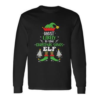 Christmas Songs Elf Matching Group Christmas Party Long Sleeve T-Shirt - Monsterry AU